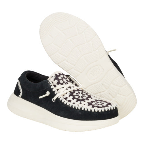 Wendy Comf Suede Crochet - Black/Multi - Image 4