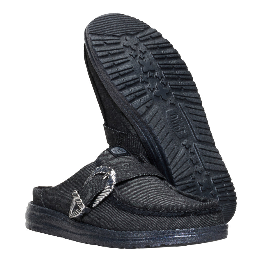 Wendy Slip Buckle Denim - Black/Black - Image 3