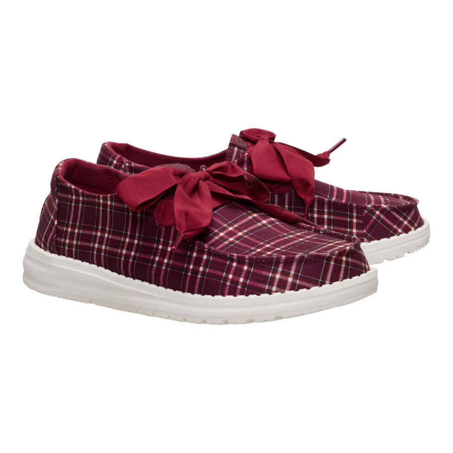 Wendy Holiday Bow - Red Plaid/Burgundy - Image 2